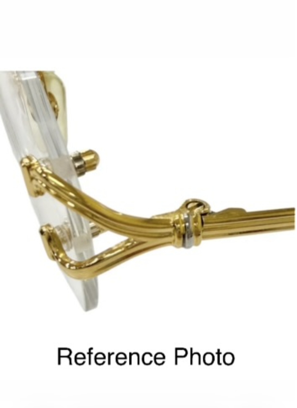 Old New Cartier Trinity Rimless Eyewear Right Temple & Hinge Set Pale Gold 130mm